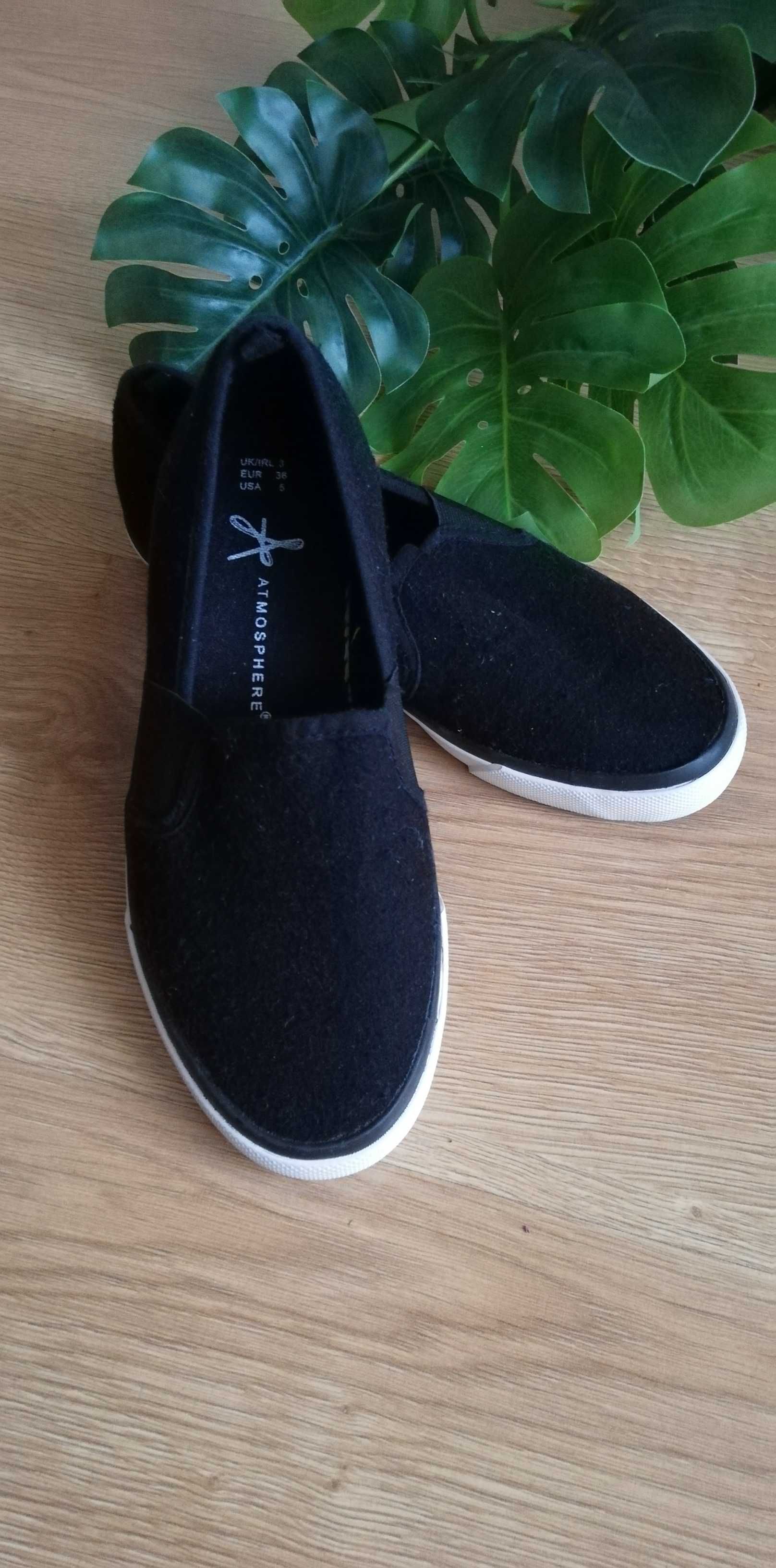 Nowe Tenisówki, buty chłopięce Atmosphere r.36 czarne, eleganckie