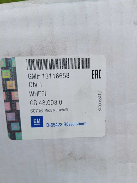 Nowa Oryginalna alufelga 16 5x110 Zafira B, Astra H 1311.6658