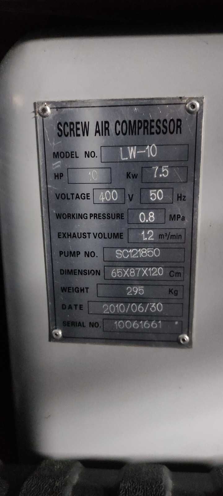 Kompresor  śrubowy ROTORCOMP LW-10