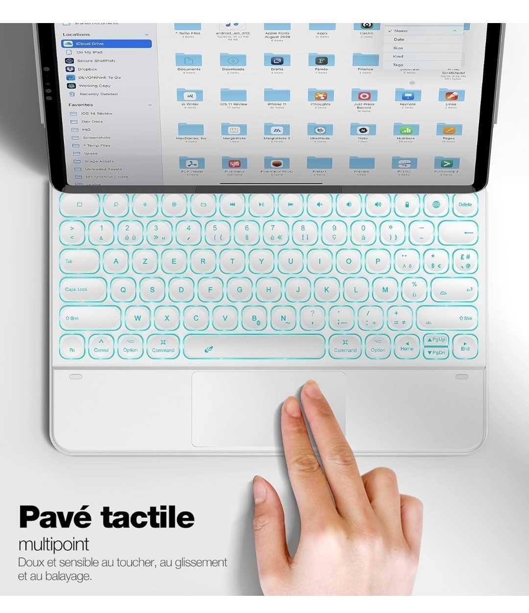 Etui z klawiaturą dotykową Magic Type do iPada Pro 12,9"  białe Dracol