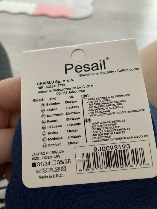 Skarpety dziewczęce 35-38
