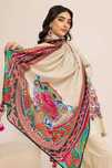 Duża chusta szal dupatta kwiaty folk orient hijab turban pareo
