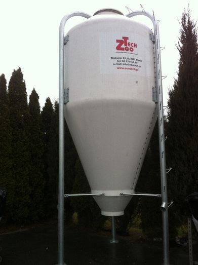 Silos paszowy poliestrowy SIV 8m3; 4,8t zbiornik na paszę z włókna szk