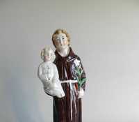 przedwojenna porcelanowa figura Św. Antoni z dzieciątkiem Jezus  28 cm