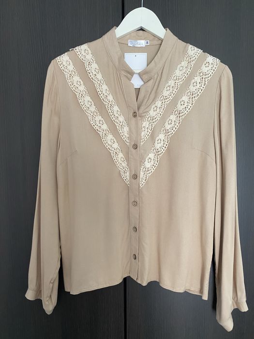 Nowa koszula damska Varlesca r. M beżowa z koronką