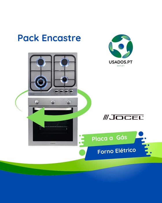 Pack Encastre a Gás Inox (Placa Gás + Forno Elétrico) Jocel