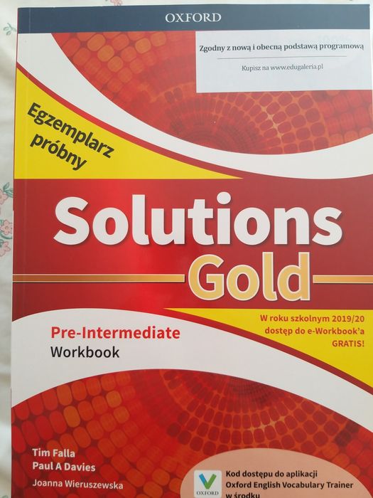 Solutions Gold pre-intermediate zeszyt ćwiczeń.