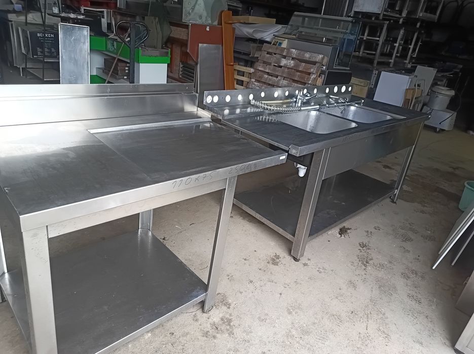 Bancadas inox apoio máquina de lavar