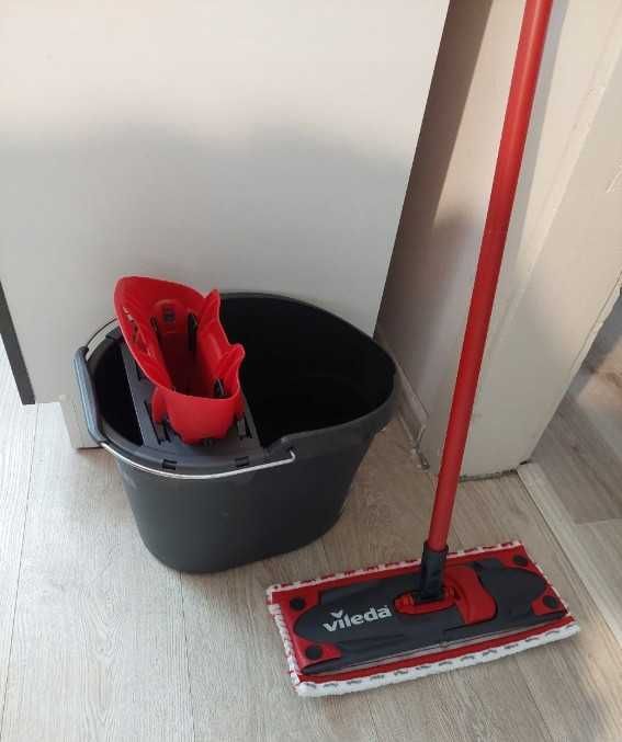 Mop Płaski Wiadro Zestaw Vileda Nowy Nieużywany 13l