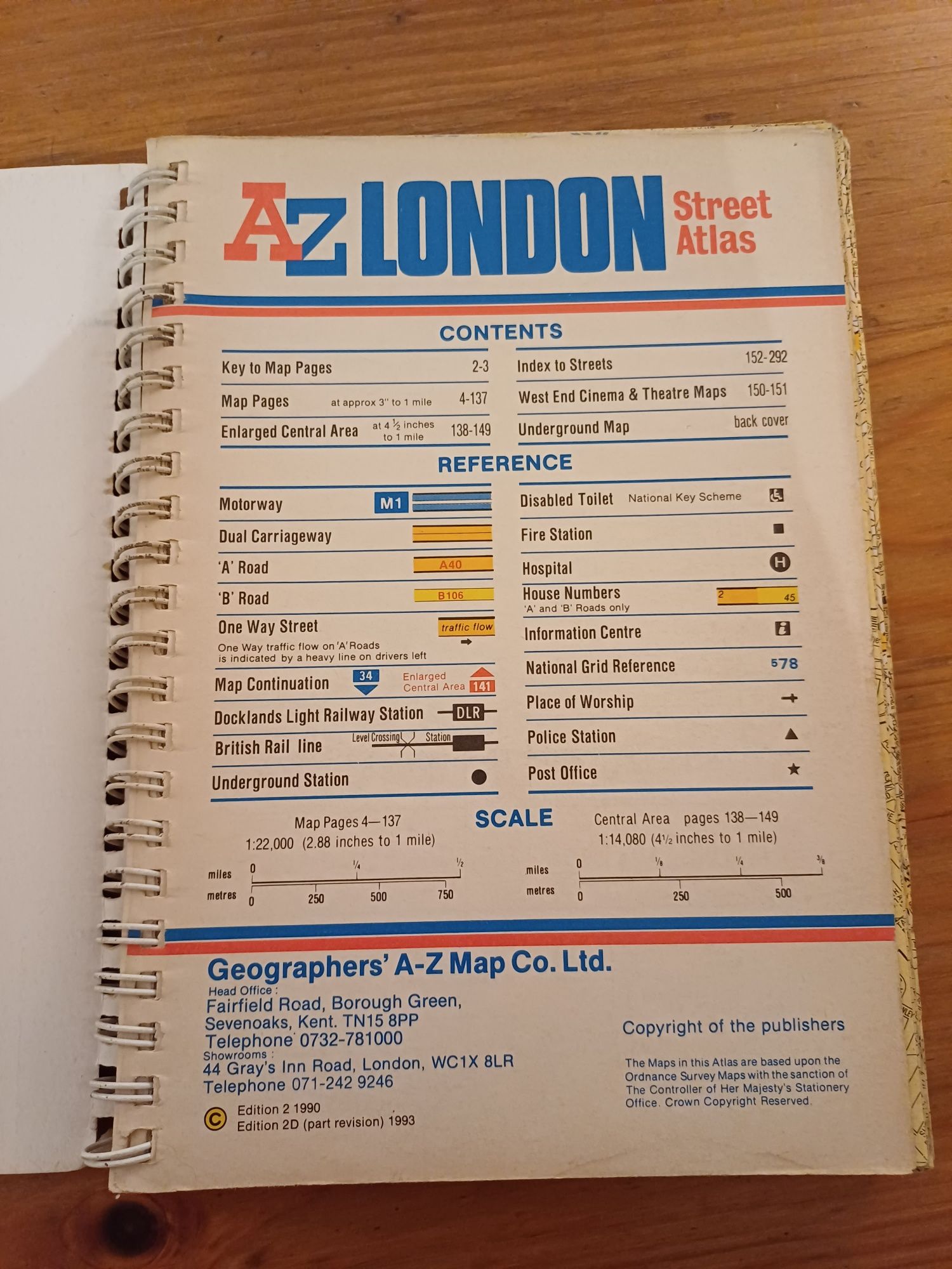 Atlas plan miasta Londyn London A-Z