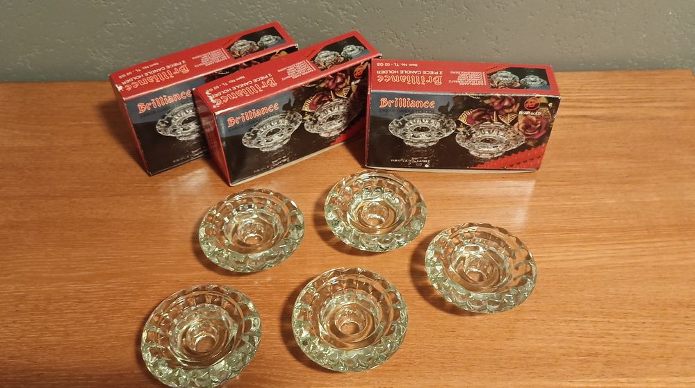 Komplet świeczników szklanych ( 5 sztuk)