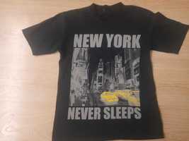 Bluzka chłopięca krótki rękaw New York Never Sleeps rozm 152 cm