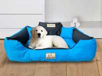 Legowisko dla psa kojec KINGDOG 115x95 cm personalizowane niebieskie