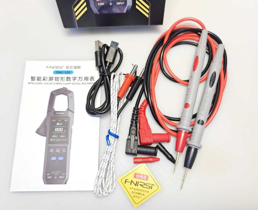 Токовые клещи мультиметр FNIRSI DMC-100 с термопарой AC/DC