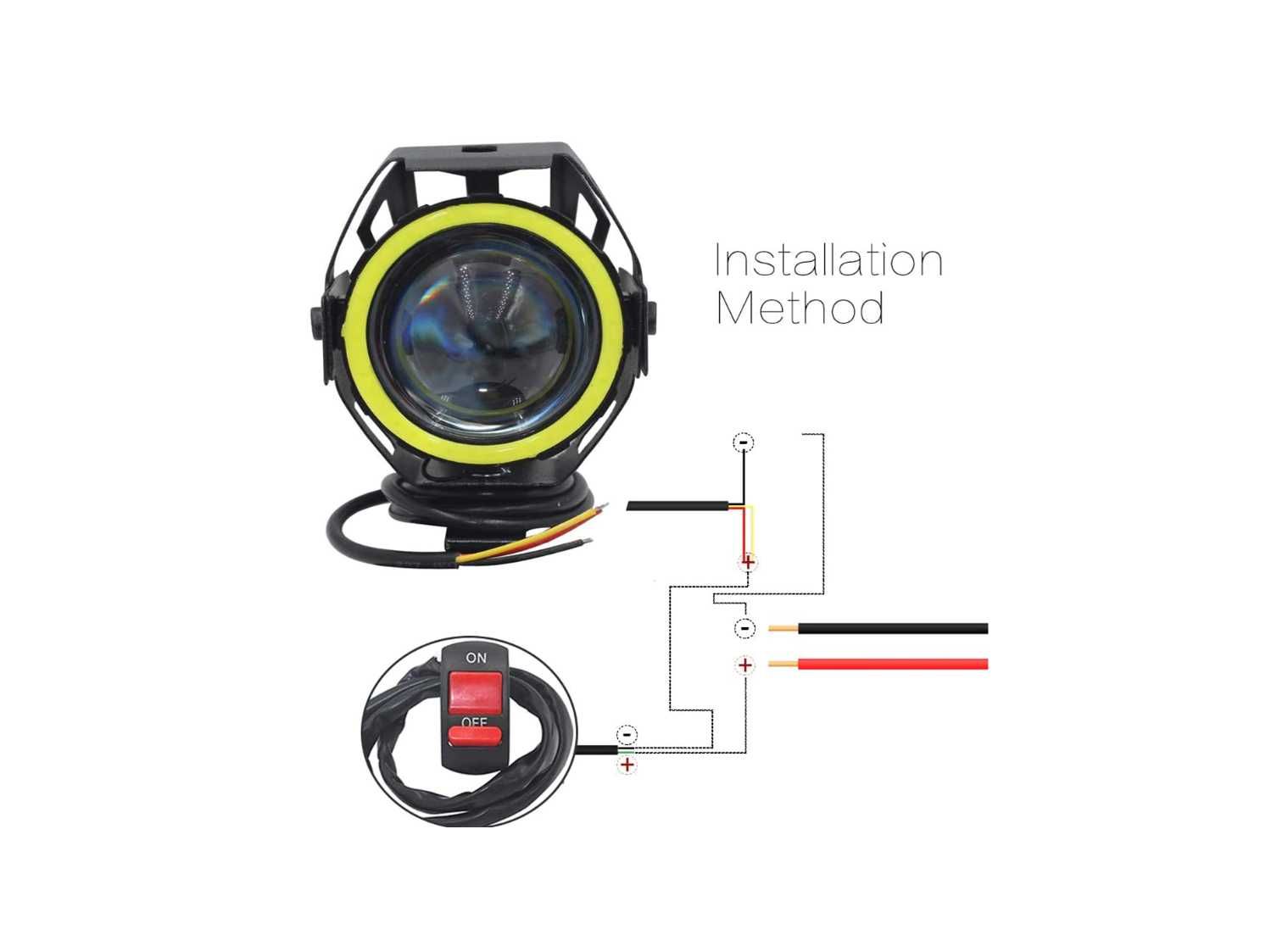 Halogeny motocyklowe RING LED lampy reflektory U7