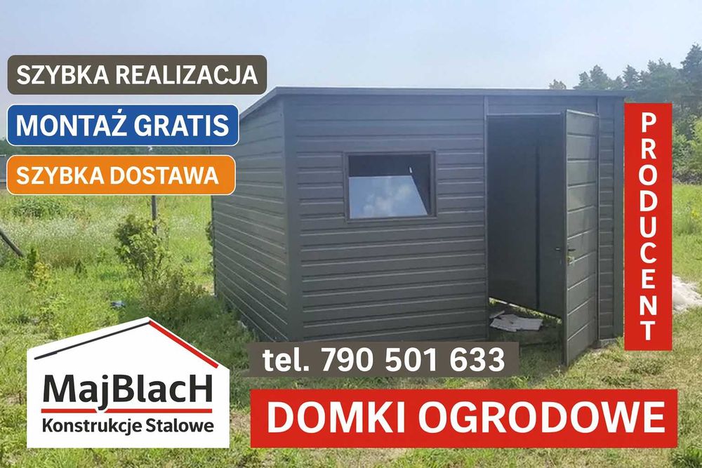 Altanka GARAŻ BLASZANY |Domek Ogrodowy| SCHOWEK do ogrodu – Maj-Blach