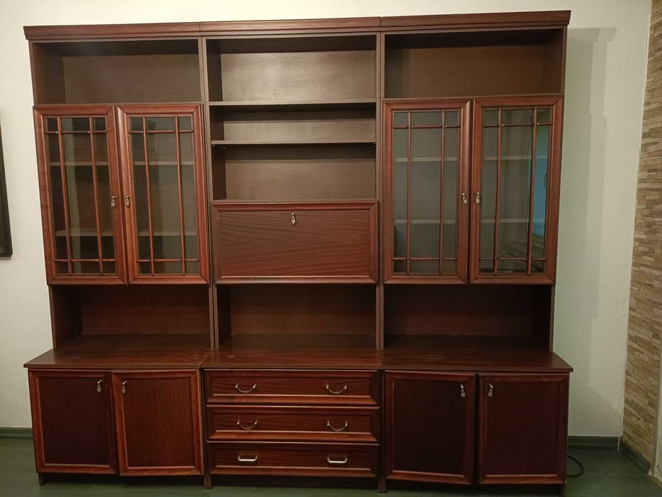 Meble meblościanka PRL brązowe wiśniowe retro vintage kredens