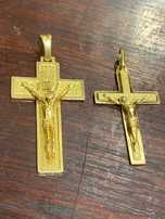 Crucifixo Cristo Ouro Português 19,2 quilates Nobre Rubi Maior 6 cm