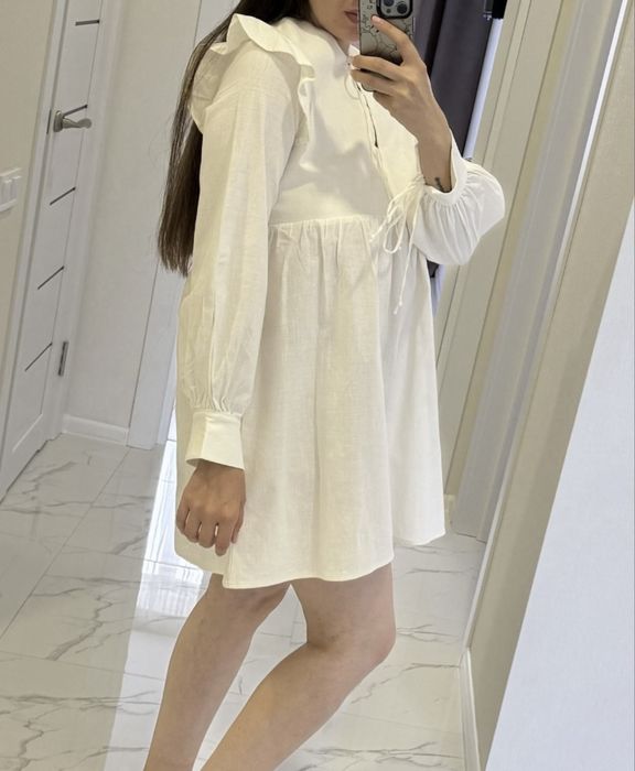 Жіноча біла сукня. Льон. С-М. НОВЕ