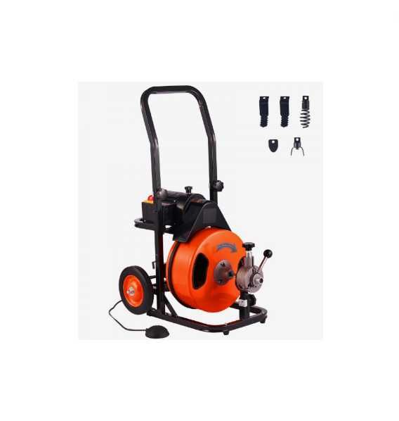 Elektryczna Maszyna Do Czyszczenia Rur 220V - 30m Spirala 4 Końcówki