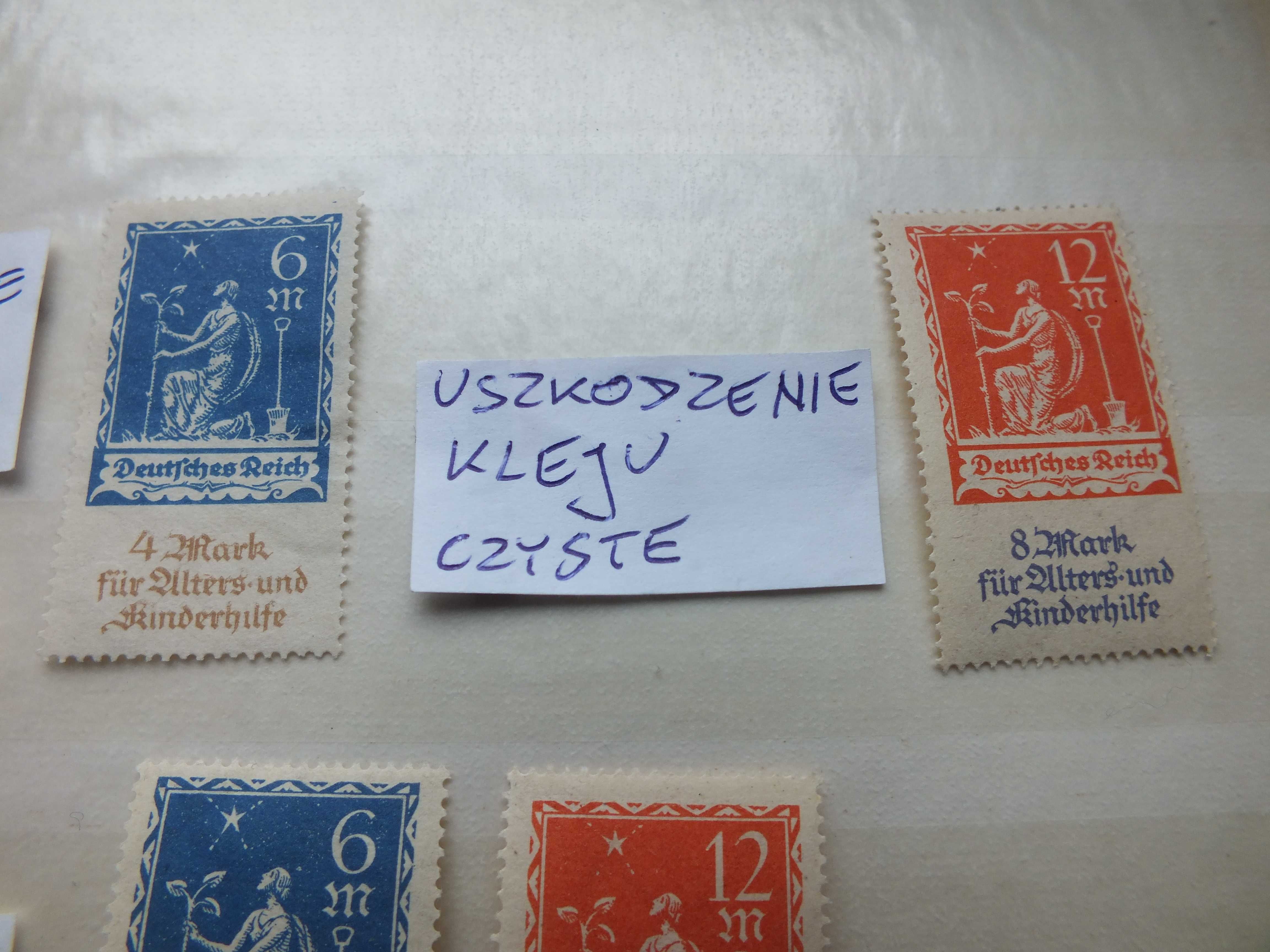 4szt. znaczki Mi233/234 Niemcy 1922r. Rzesza czyste, klej Reich