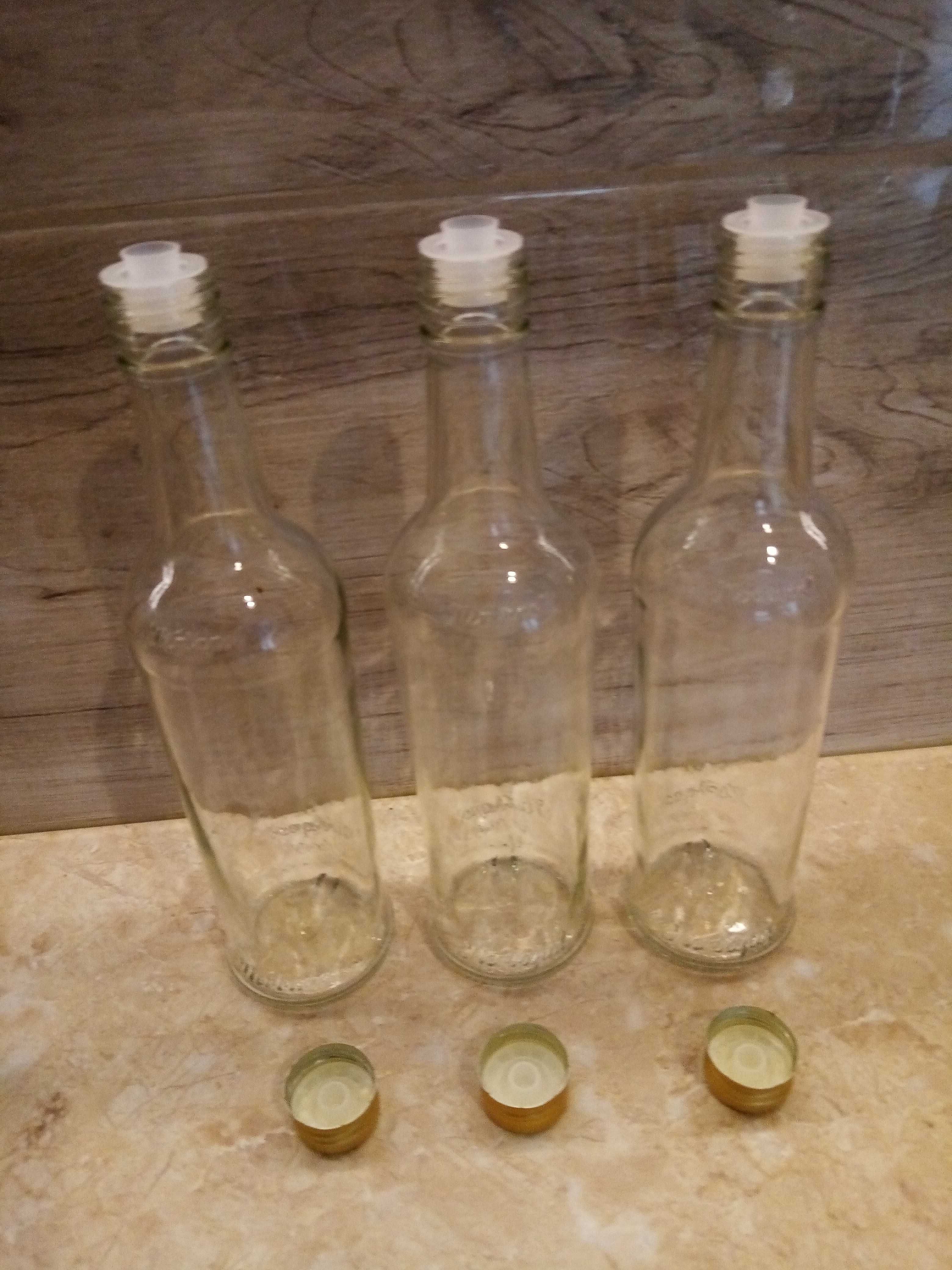 3 szt szklanych butelek (Herbapol) - poj 0,42 l