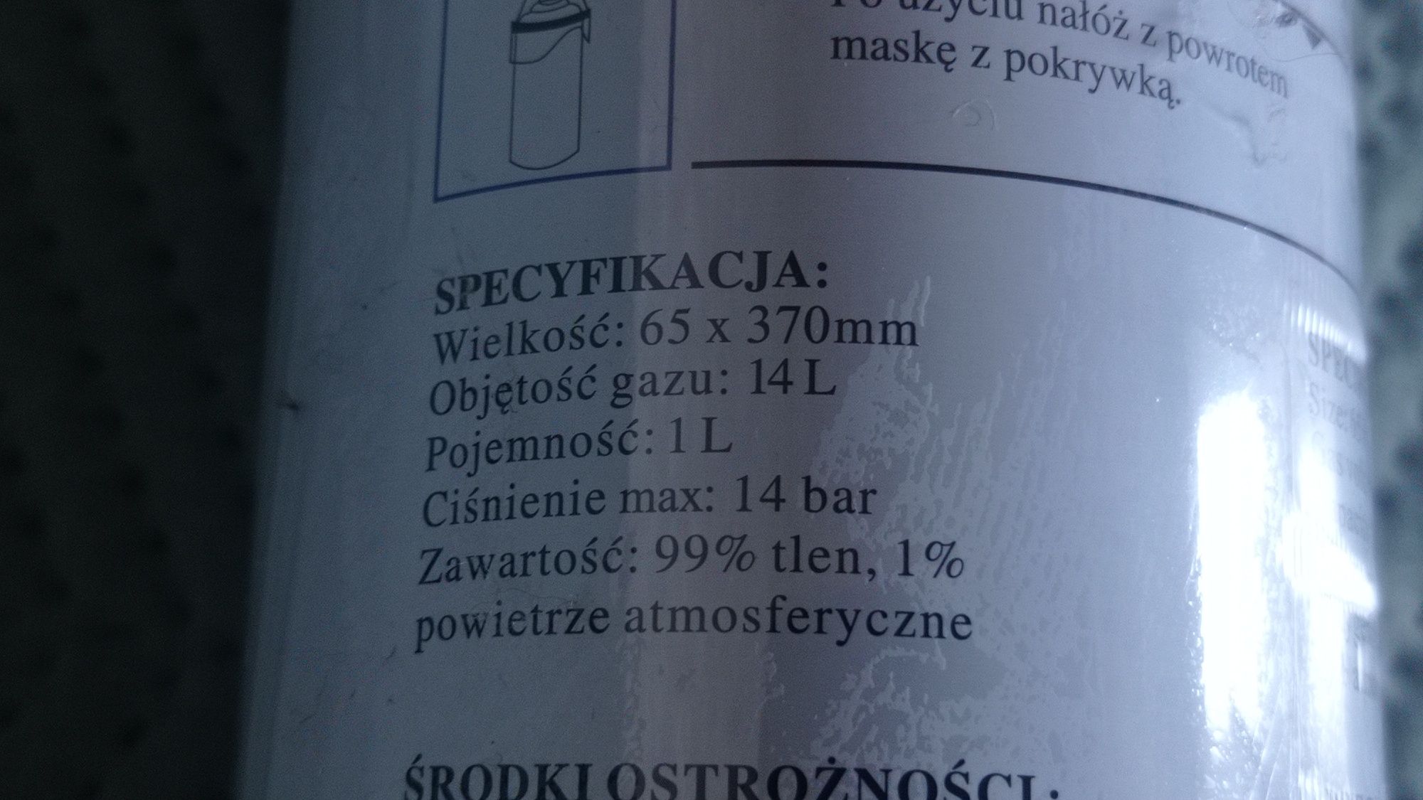 Przenośny Inhalator Tlenowy 14 litrów VIGOR