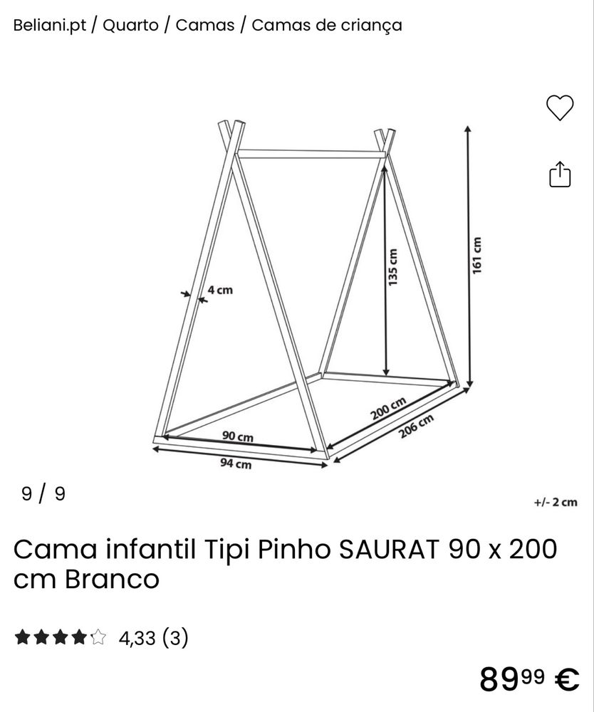 Cama criança em Branco