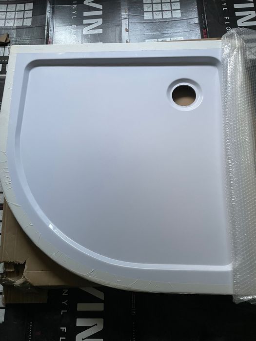 Brodzik półokrągły biały nowy 90x90x5