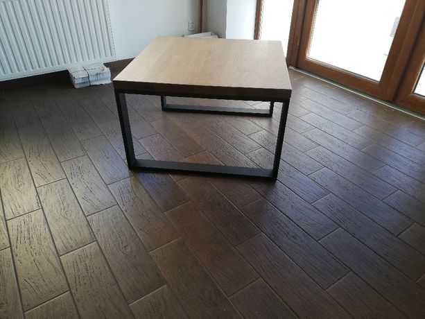Nowy stół loft lity-dąb nogi czarne blat 4cm grubość