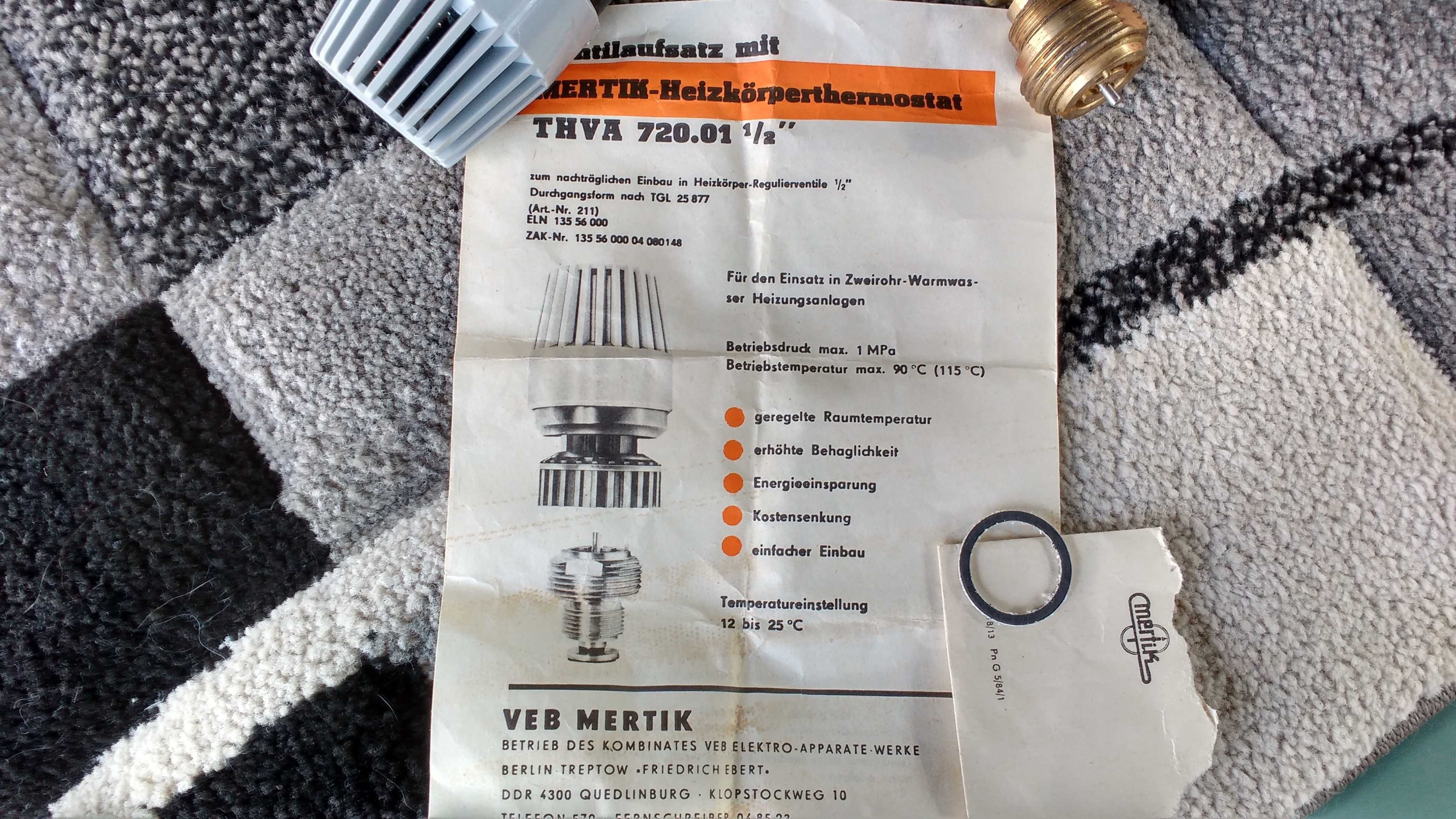 Termostaty grzejnikowe z zaworem Veb Mertik cena całości 12szt.