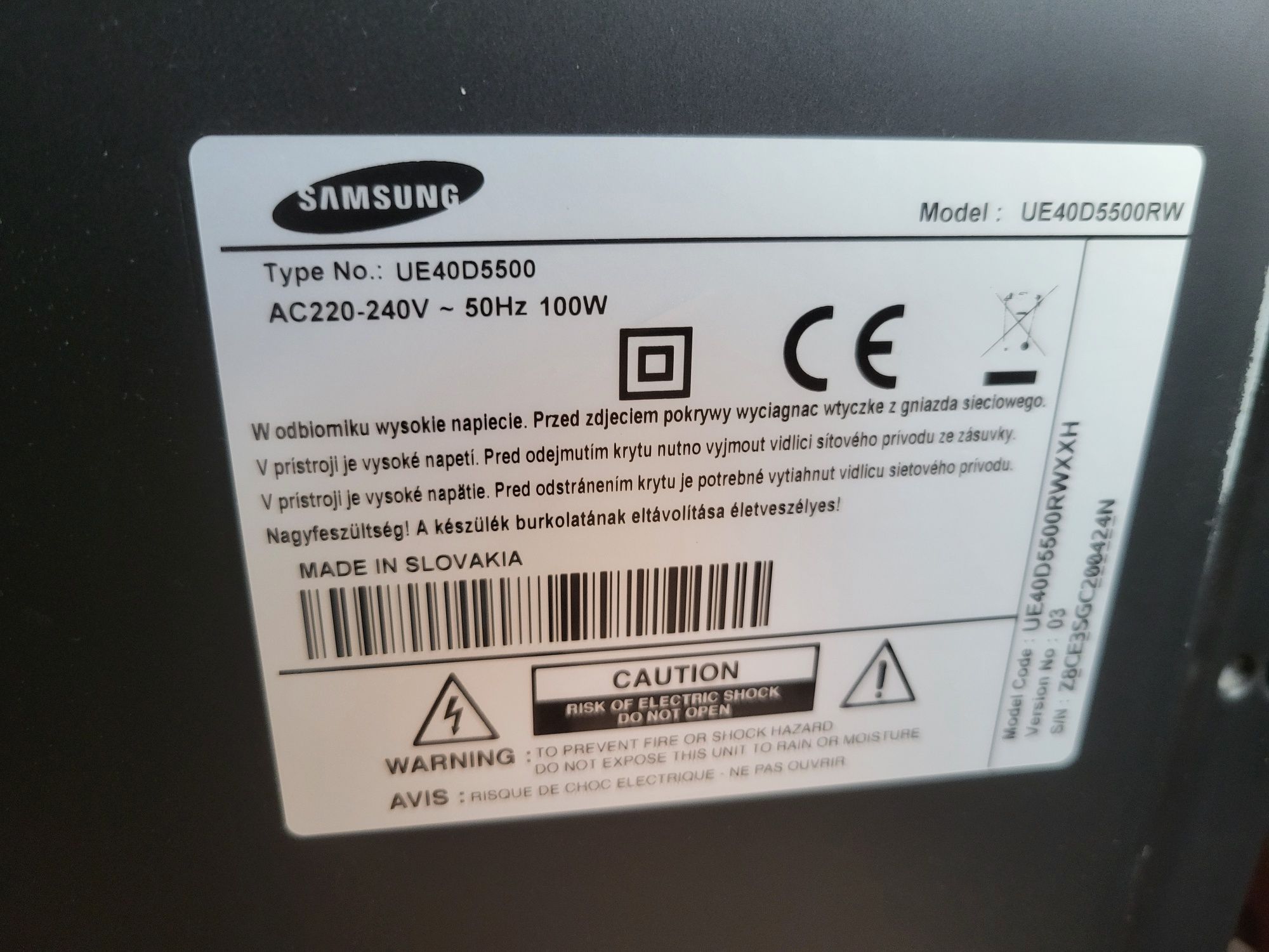 Samsung TV UE40D5500 40'' LED FHD RJ45 DVB-T