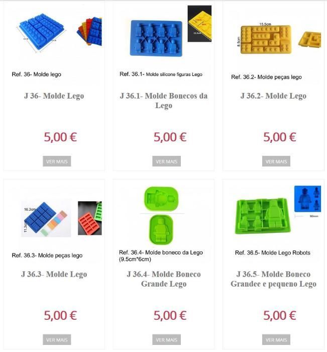 Formas Moldes Silicone Lego, cake design (varios moldes)
