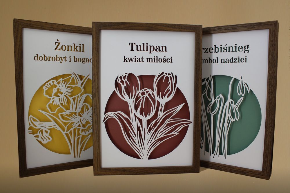 Zestaw Ramek 3D Shadow Box Kwiaty
