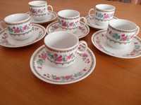 zestaw expresso chińska porcelana 5 filiżanek do kawy kultowy PRL