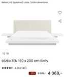 Lóżko rama ZEN japońskie białe Beliani 200 x 160 z szafkami
