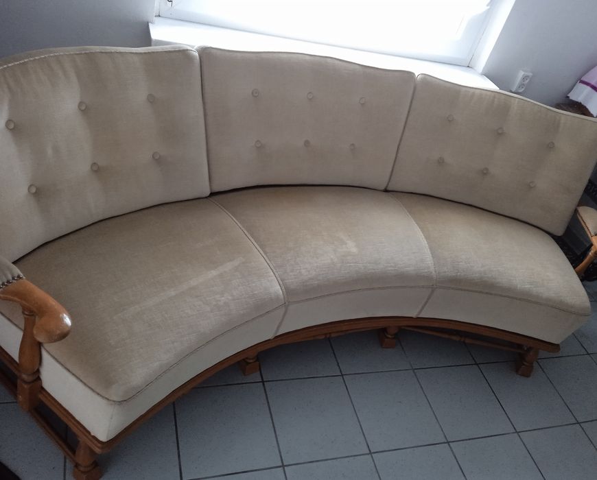 Stylowy komplet sofa, 2 łotele
