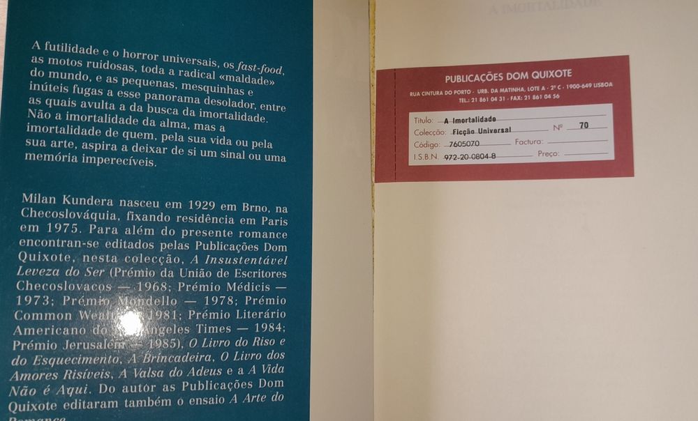 A Imortalidade - Milan Kundera