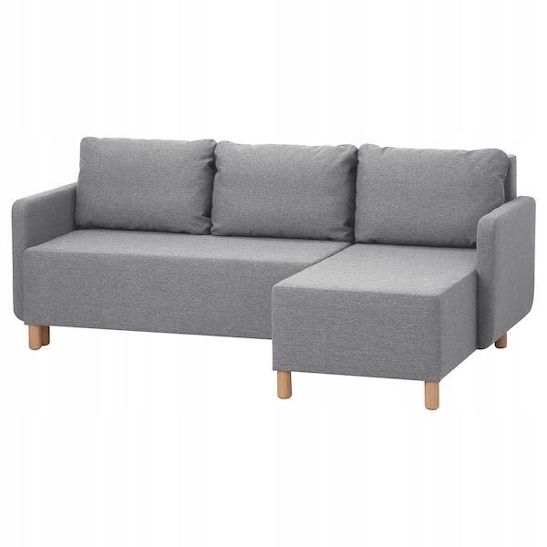 BENNEBOL sofa rozkładana z leżanką, szary