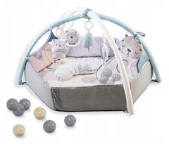 Розвиваючий килимок Momi Pastel 3в1 для дитячого манежу