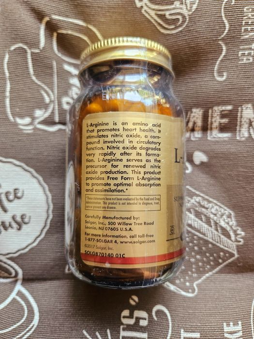 Solgar л аргінін l-arginine л-аргинин амінокислота аргенін 500 мг 100