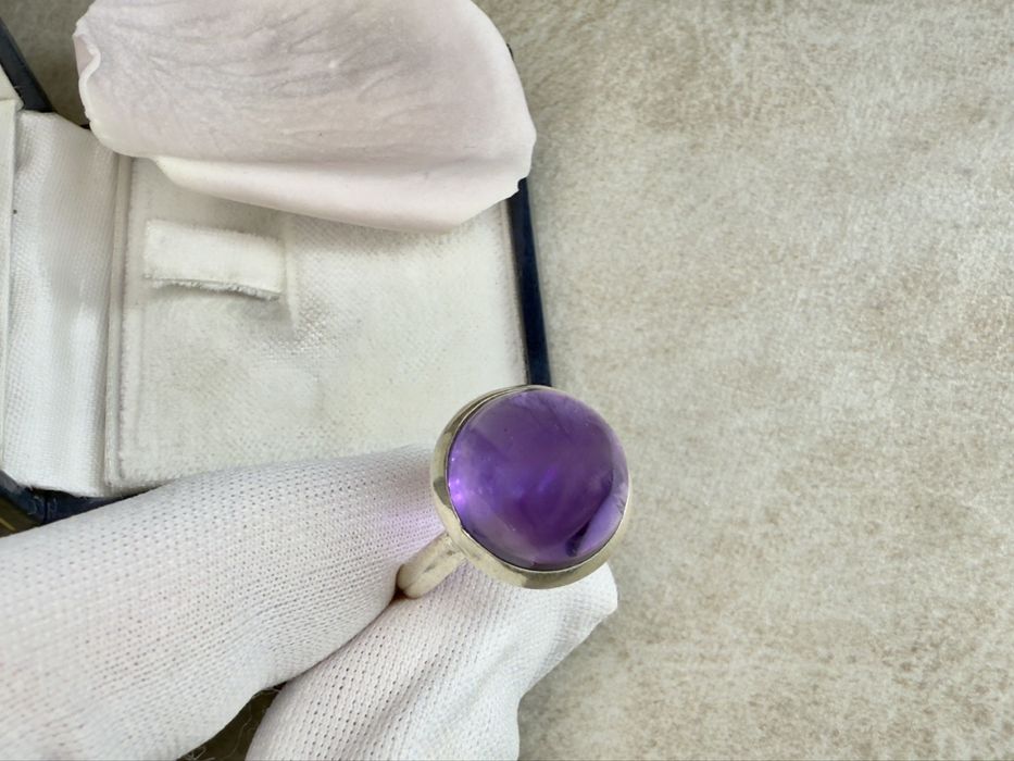 Срібний перстень 925-ї проби з аметистом