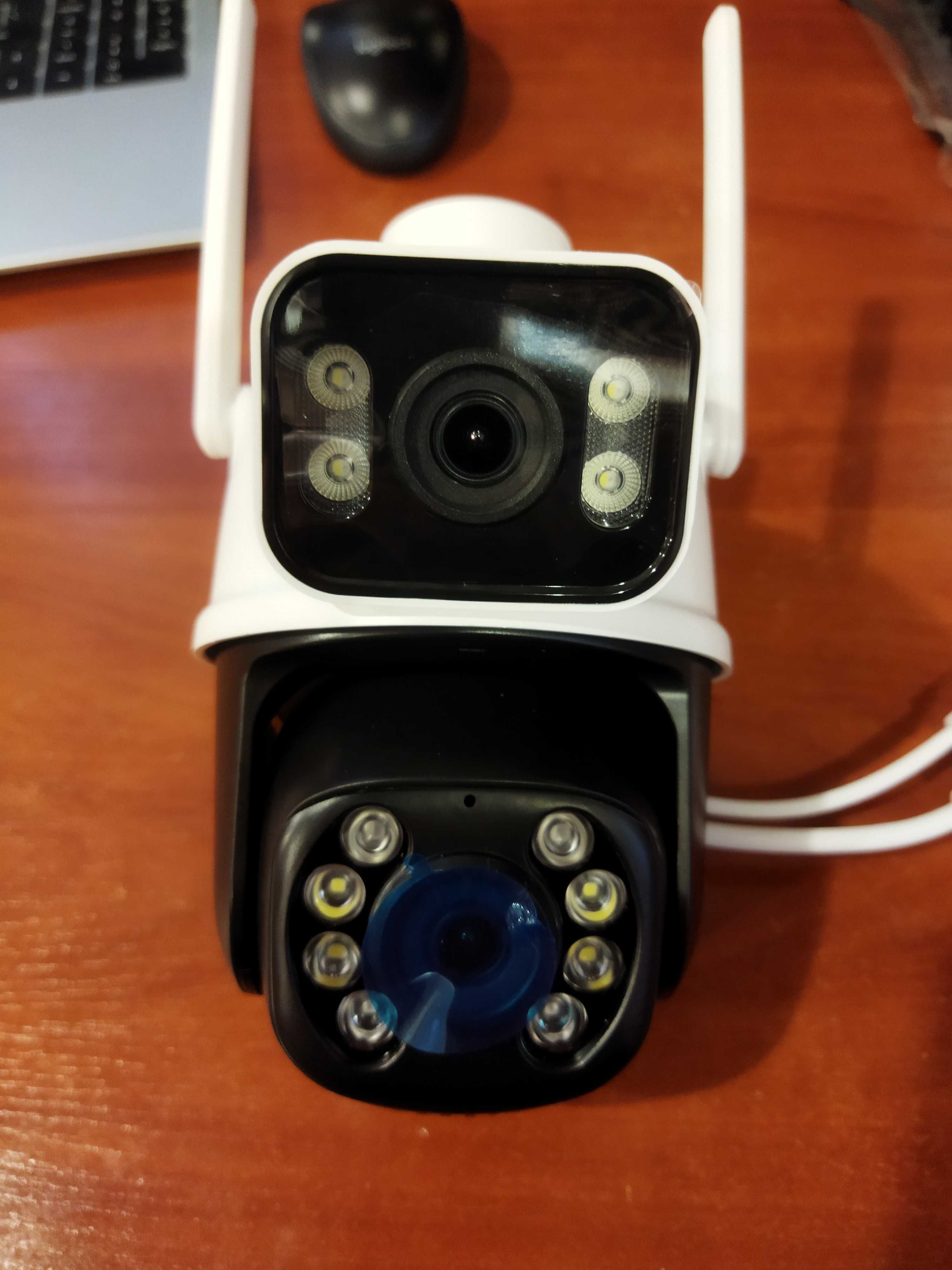 WiFi PTZ IP камера 4K 8.0 MР поворотная камера наблюдения на две линзы