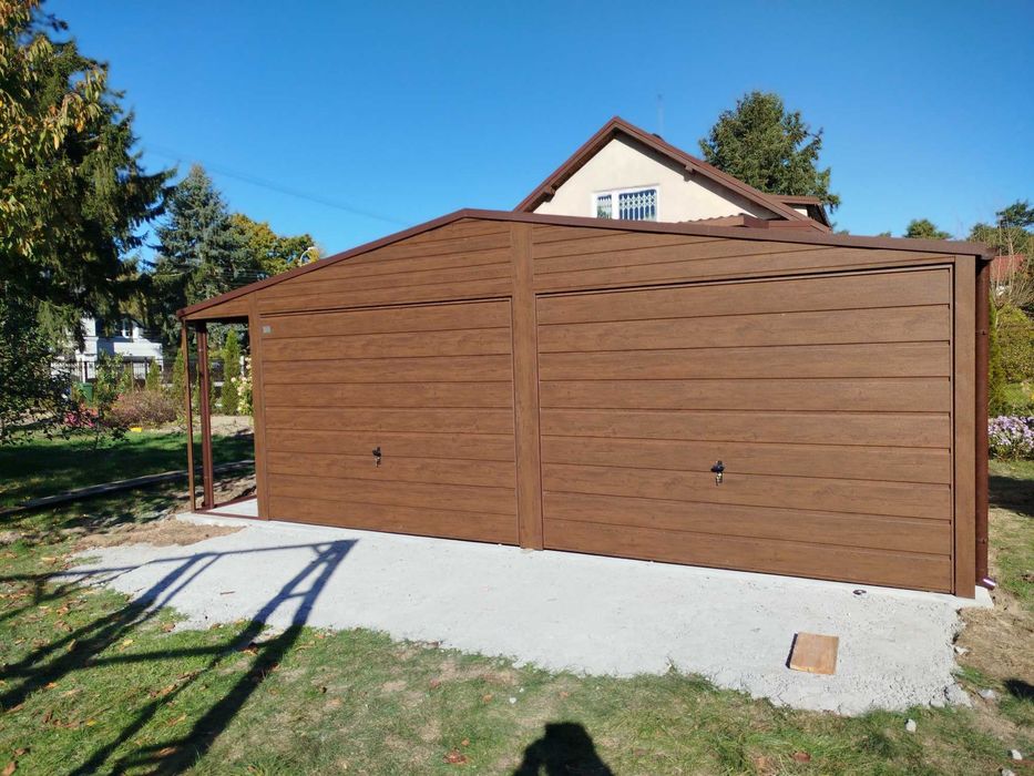 Garaż Blaszany, Blaszak, 6 x 6 Orzech
