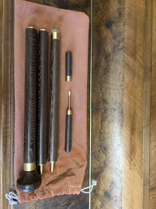 Тростина з дерева та бронзи нова, з подарунком, палиця, трость