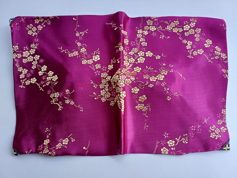 Bolsa/Porta-guardanapos de estilo chinês, com motivos florais