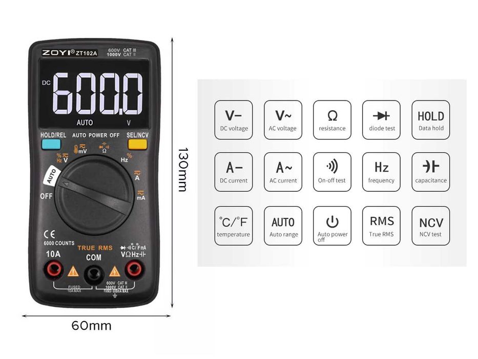 Мультиметр тестер ZOYI ZT102A Гарантія Оригінал