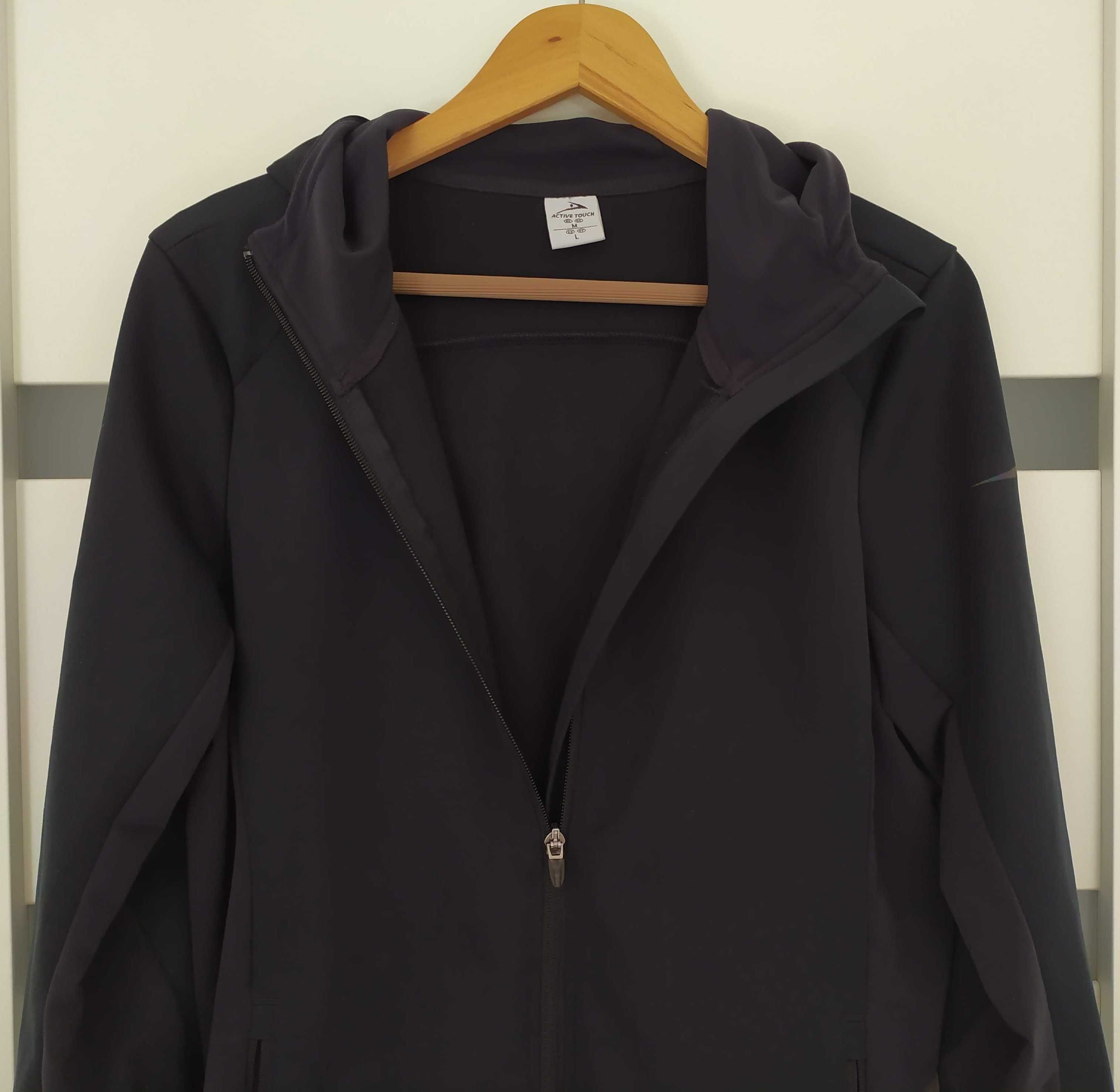 Active touch czarna kurtka do biegania softshell Aldi M