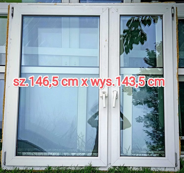 okno pcv 146,5x143,5 typowe, otwór 150x150, używane, kilka sztuk