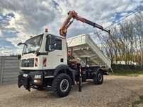 MAN TGM 13.240 4x4 Wywrotka + HDS Atlas 85.2 Czołownica Meiller Kipper Sprowadzony z Niemiec  ( Mercedes-Benz Atego Unimog Energetyka )